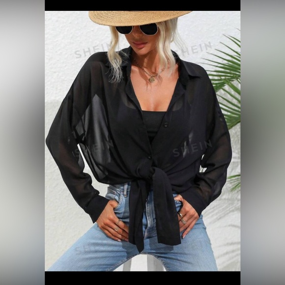 Sheer button top (2 items) for 1 price - Picture 3 of 8